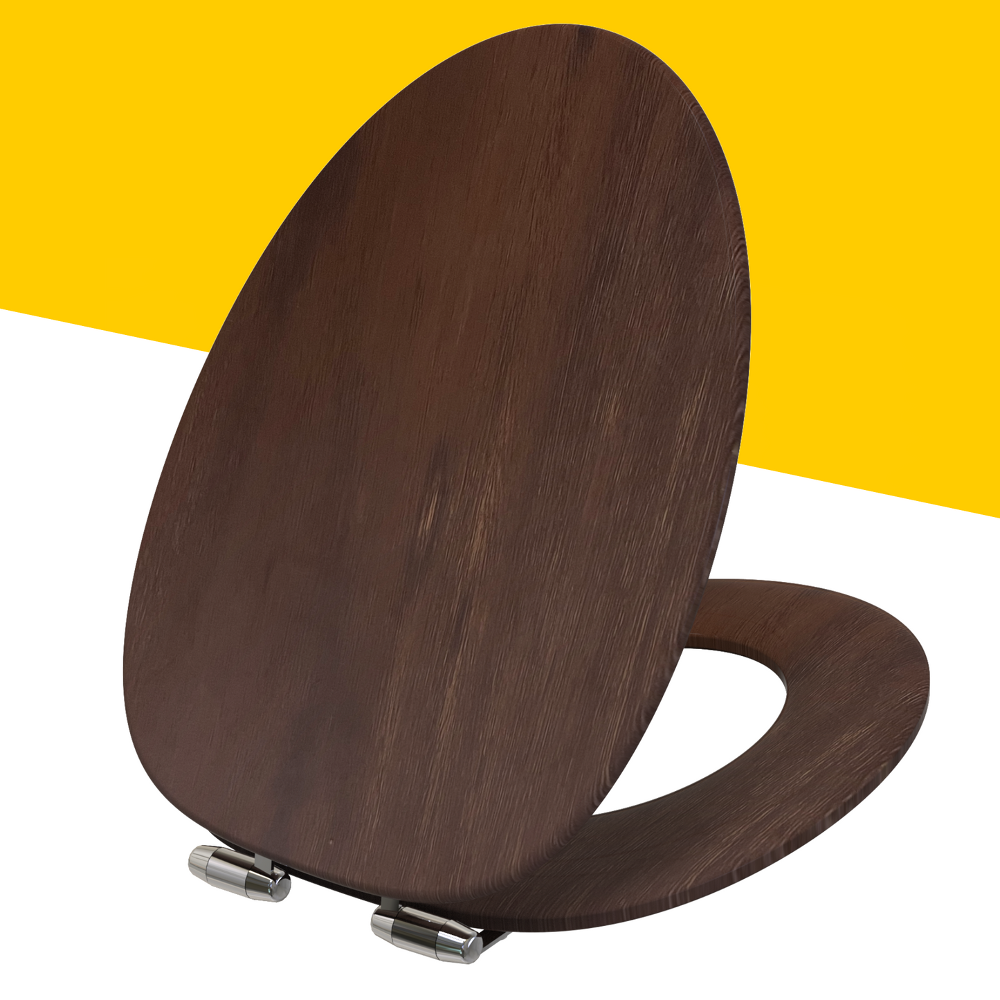 COZYBASE Toilet Seat, Elongated Toilet Seat ,Wood Toilet Seat with Metal Hinges Soft Close Oval Toilet Seat