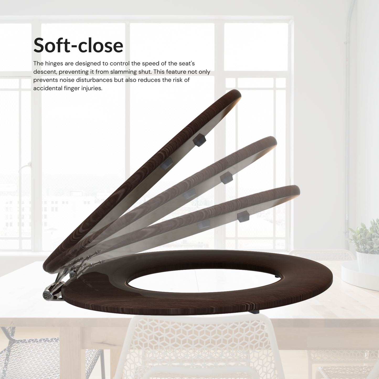 COZYBASE Toilet Seat, Elongated Toilet Seat ,Wood Toilet Seat with Metal Hinges Soft Close Oval Toilet Seat