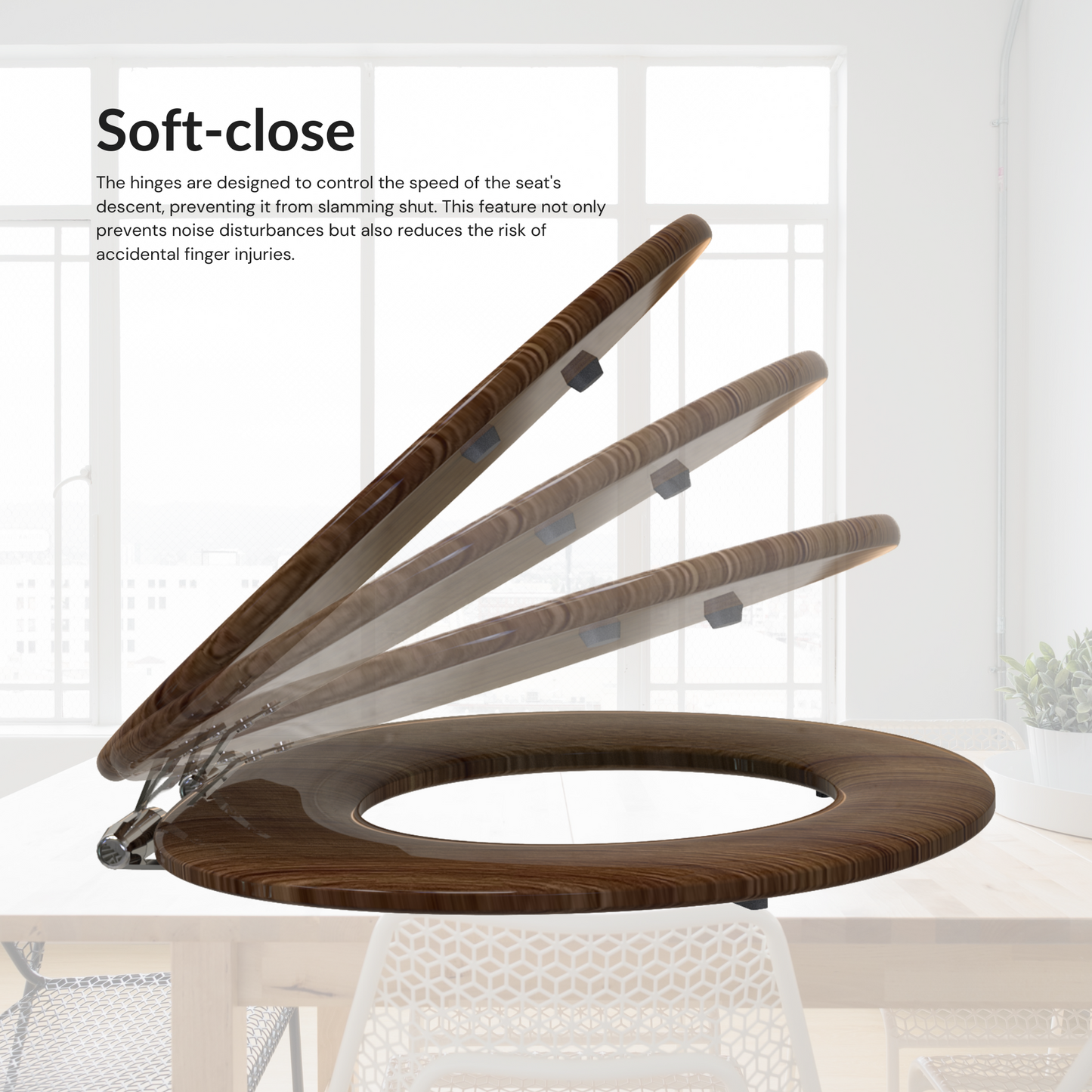 COZYBASE Wood Toilet Seat, Elongated Toilet Seat ,Wood Toilet Seat with Metal Hinges Soft Close Oval Toilet Seat