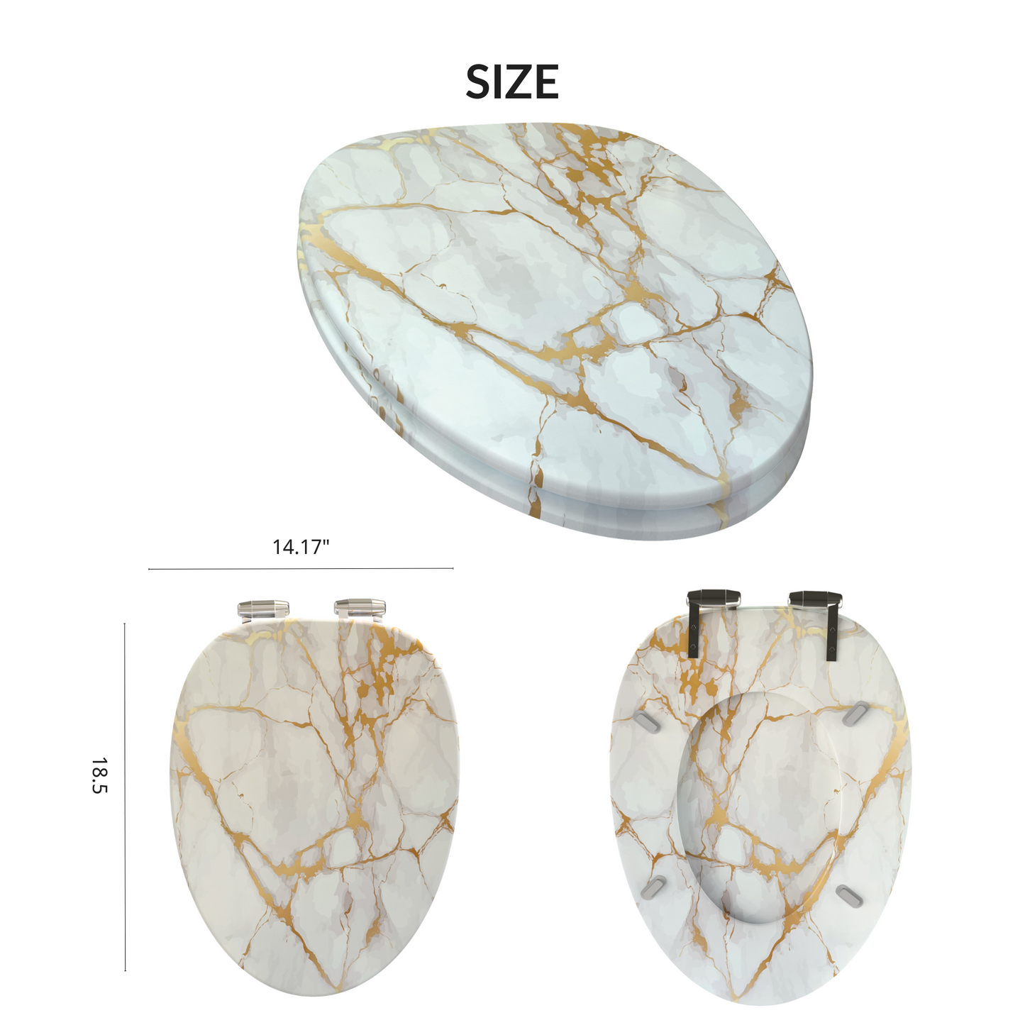 COZYBASE Marble Gold Toilet seats